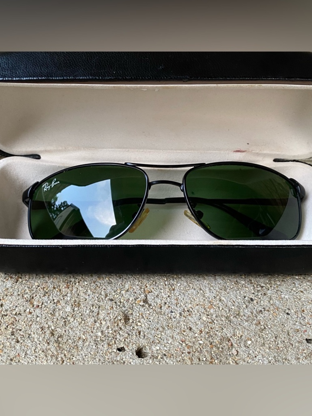 Ray Ban Sunglasses Men's Black Metal Frame Black Lens Italy Rb 3212 61/18 - 130